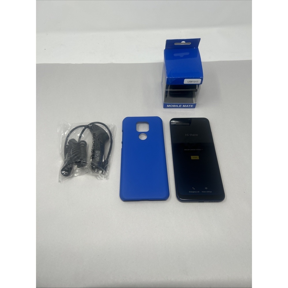 Motorola Moto G Pure XT2163DL Blue Tracfone Smartphone Dual Camera Bundle
